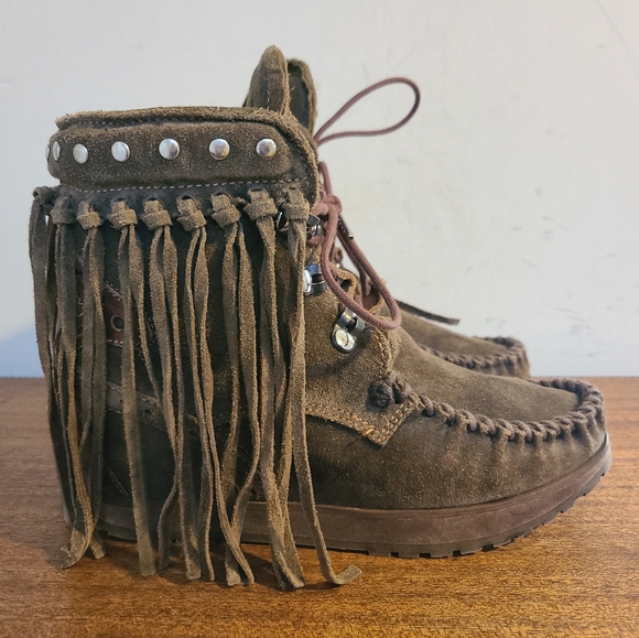 EL Vaquero Roseland Wornout Antiloupe Moccasin Boots Size 38 - Picture 2 of 8